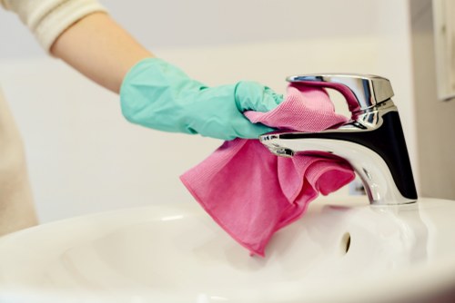 Professional move out cleaning for a Brompton property kitchen and living area