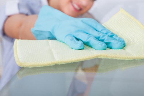 Office cleaning checklist and sanitised workspace in Brompton