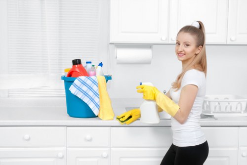 Cleaner vacuuming and dusting a Brompton home interior