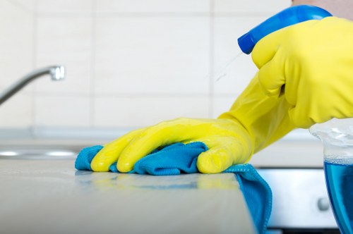 Local floor cleaning team working in a Brompton flat with access considerations