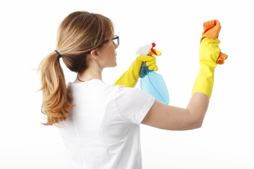 Cleaning reception and communal areas in a Brompton office
