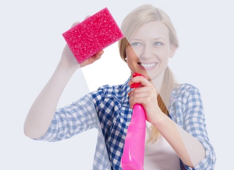 Cleaning team preparing floors and surfaces during after builders cleaning in Brompton