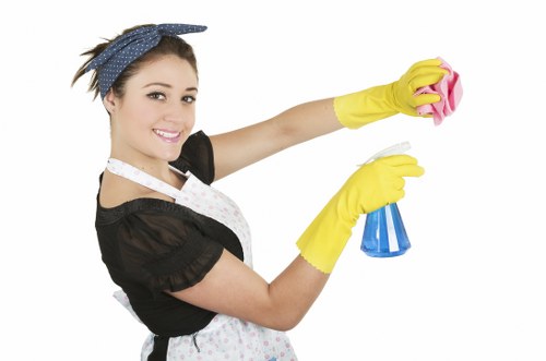 Move-out cleaners working in a Brompton flat near local access and parking challenges